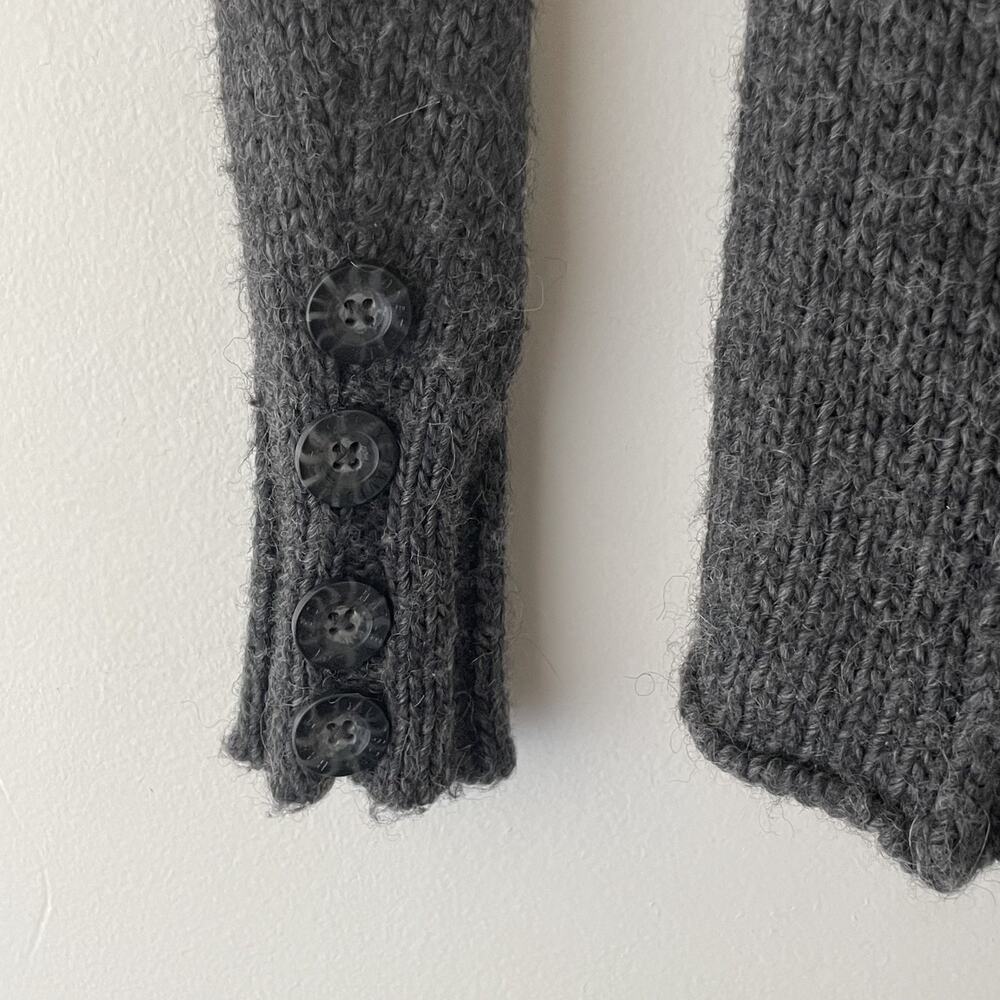 Harley Davidson Wool Moto Cardigan Gray Zip‎ Up Cable Knit Grunge Y2K Sweater S - Picture 5 of 10